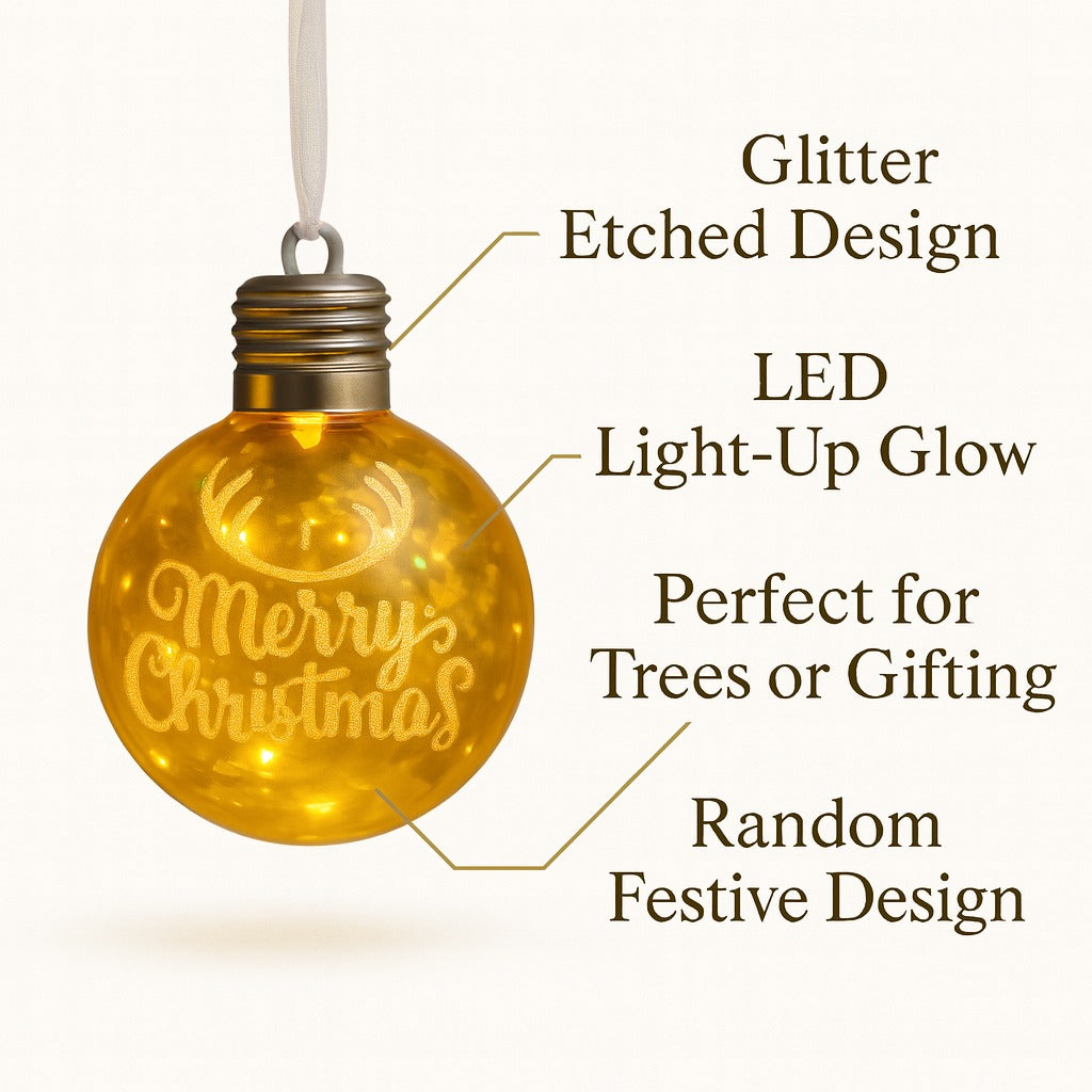 Light Up Fancy Hanging Balls for Christmas Decoratons - 1PC