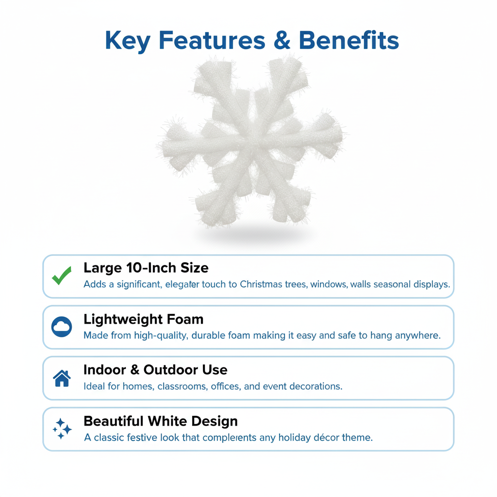 Foam Based Snow Flakes 10" - 1PC