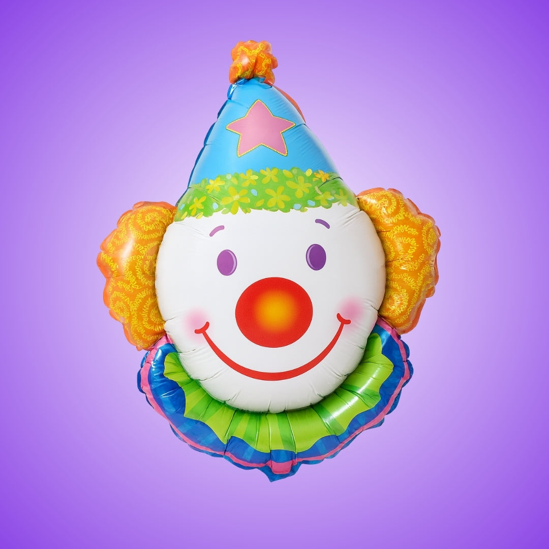 Clown Face Foil Balloon - Air Filled - 33 inches - 1PC