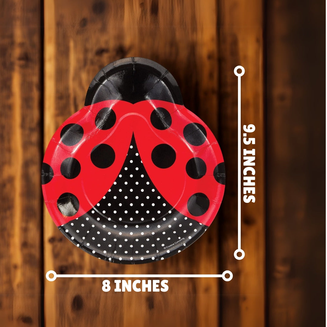 Lady Bug Theme Party Paper Plates - 9 inches - 8PC