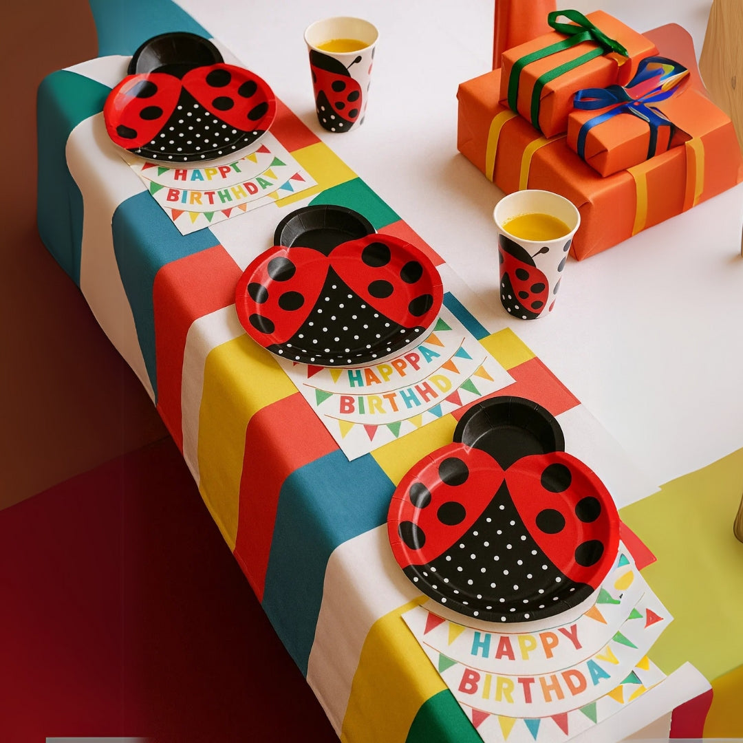 Lady Bug Theme Party Paper Plates - 9 inches - 8PC