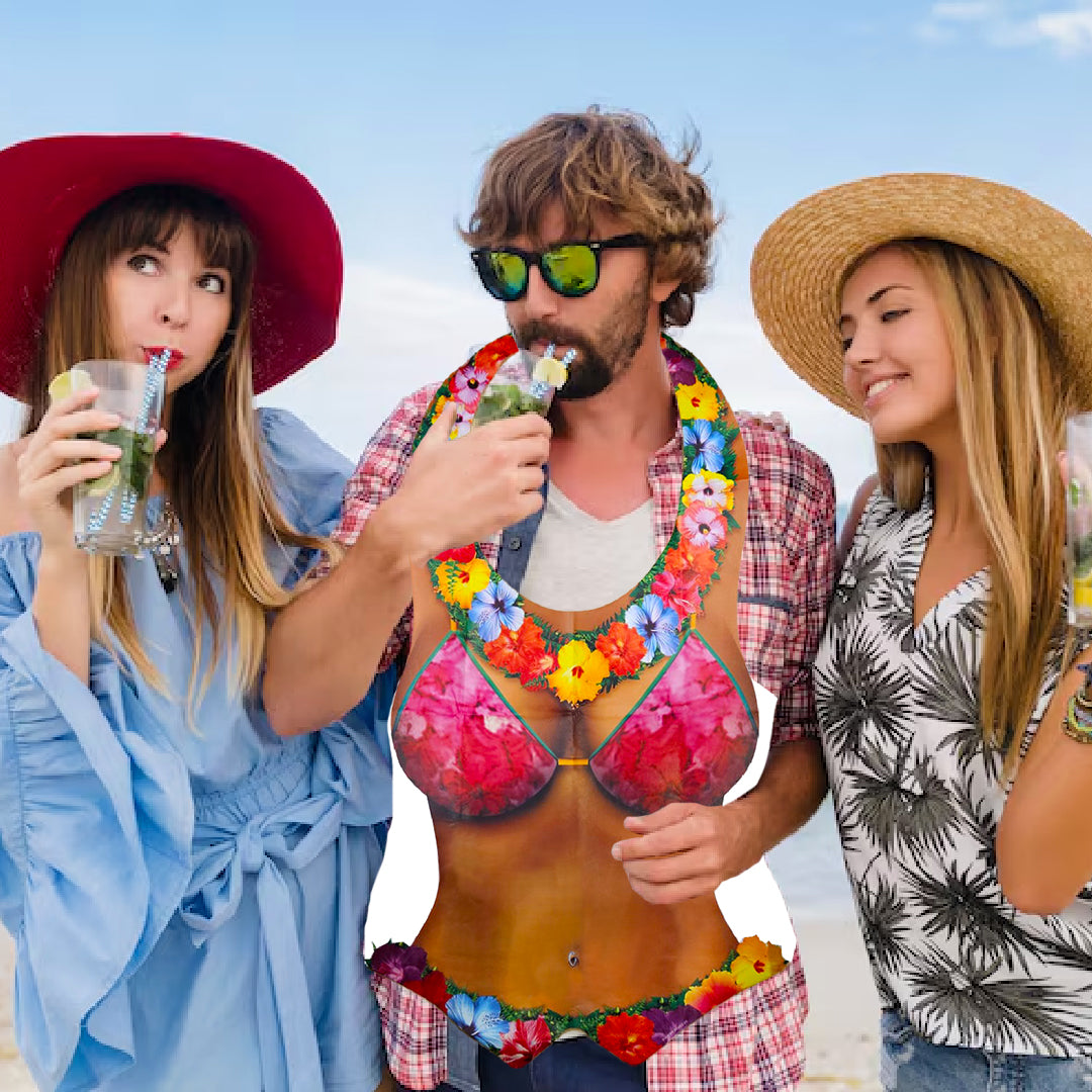 Beach Babe Printed Vest Photo Prop for Adults - 1PC