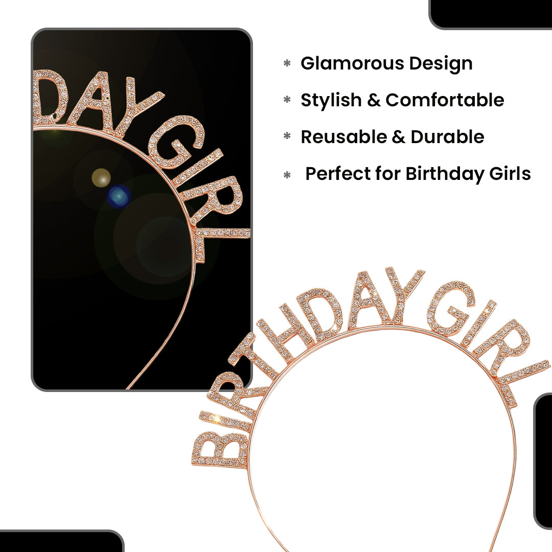 Happy Birthday Girl Headband with Sash Combo - 2PC