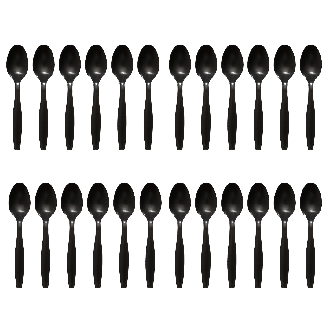 Black Shiny Spoons - 24PC