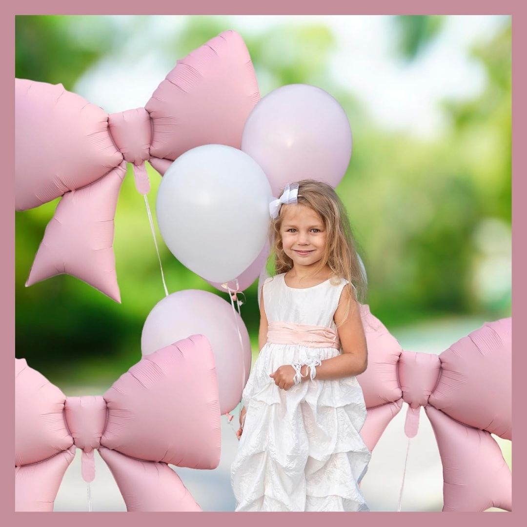 Pastel Pink Bow / Gift Ribbons Shaped Balloon - 30 inches - Helium Quality - 1PC