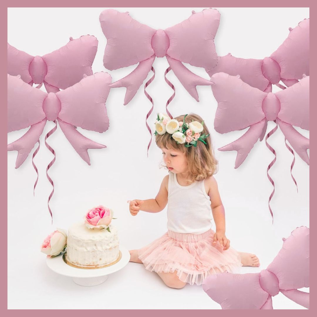 Pastel Pink Bow / Gift Ribbons Shaped Balloon - 30 inches - Helium Quality - 1PC