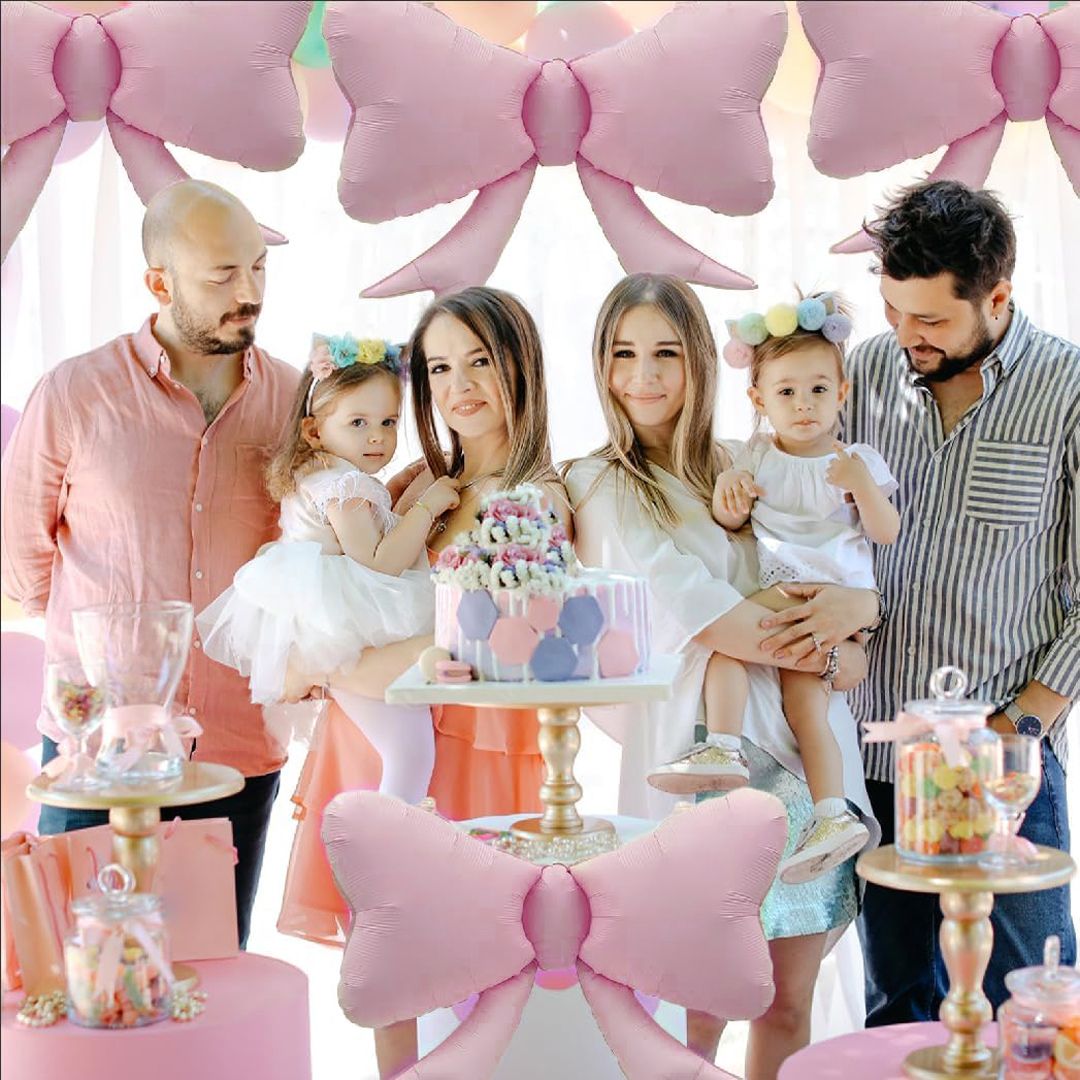 Pastel Pink Bow / Gift Ribbons Shaped Balloon - 30 inches - Helium Quality - 1PC
