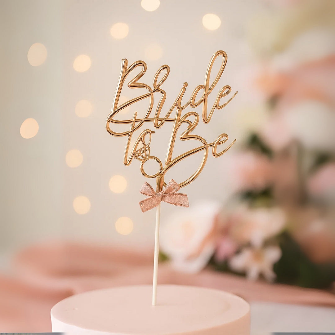 Bride To Be Rose Gold Cake Topper - 1PC