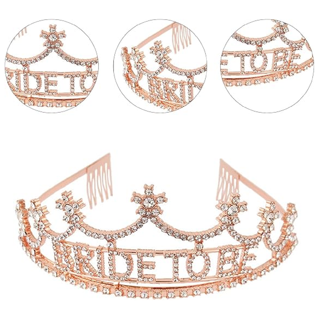 Bride To Be Silver Tiara with Rhinestones - 1PC