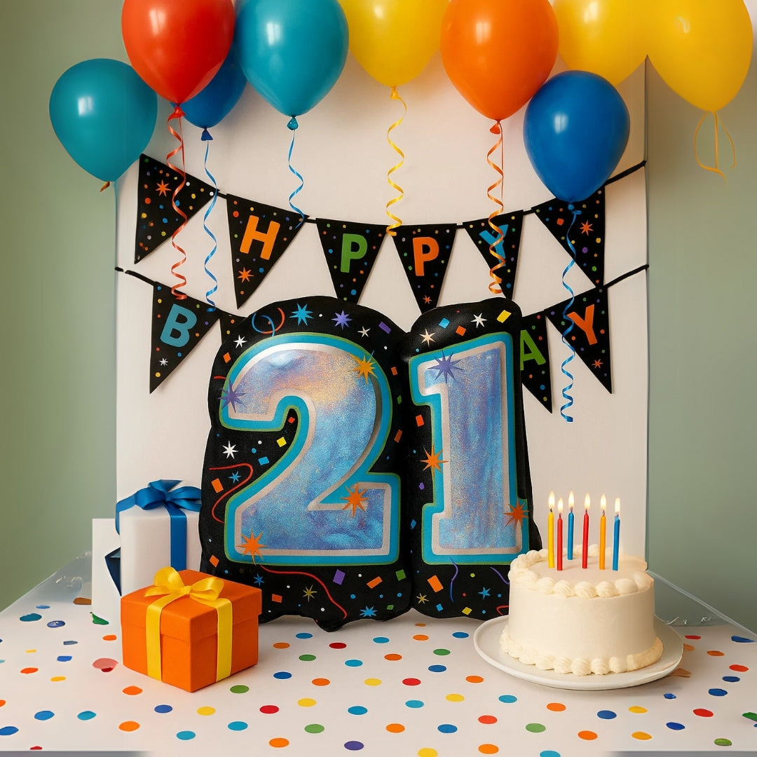 Happy 21st Birthday Foil Balloon - Helium Quality - 18 inches - 1PC