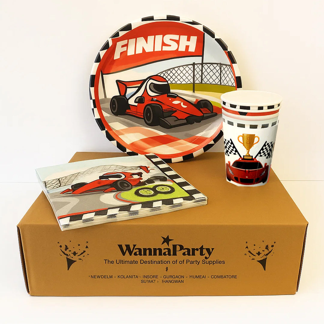 Cars Theme Party Tableware Set w/ Plates, Cups & Napkins - 40PC
