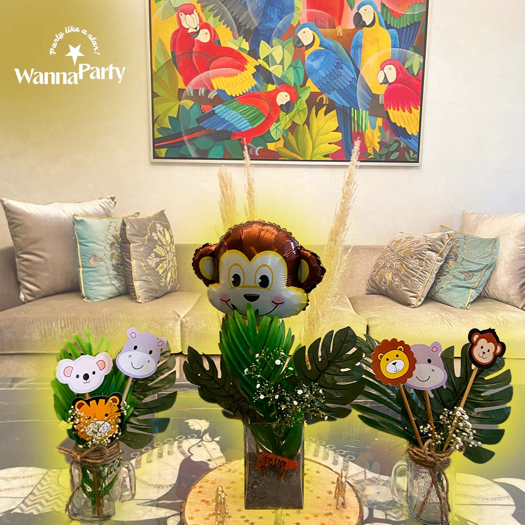 Jungle theme Baby Welcome Decor Set up