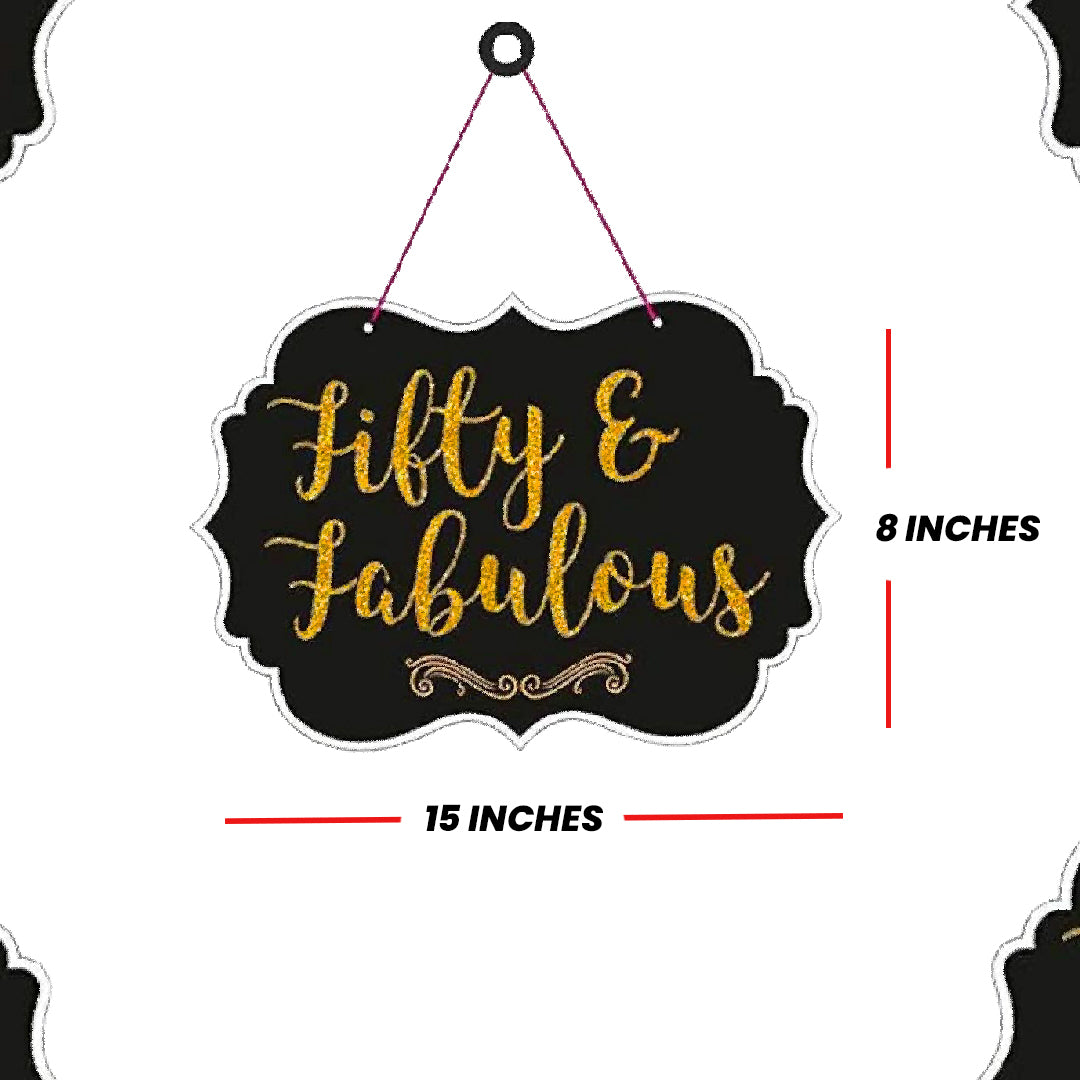 Fifty & Fabulous Hanging Board Decoration - 1PC