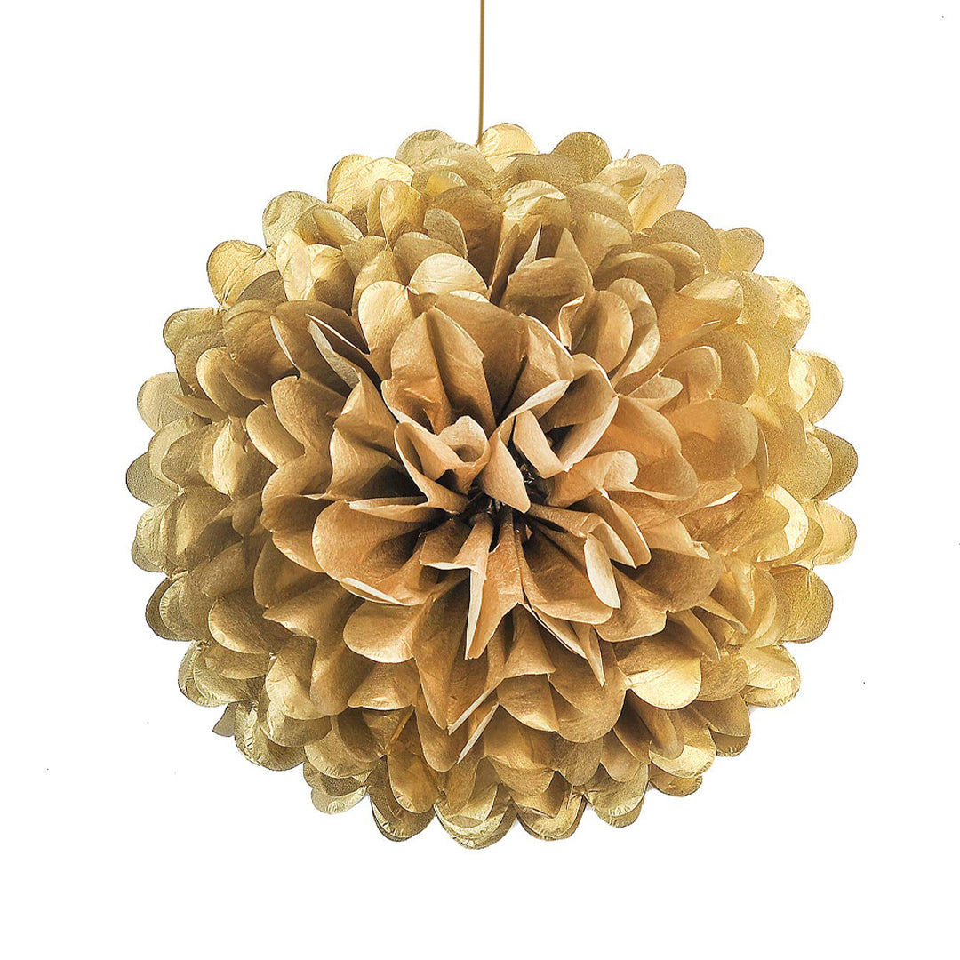 Fluffy Paper Decoration Golden / Paper Flowers - DIY - 1PC