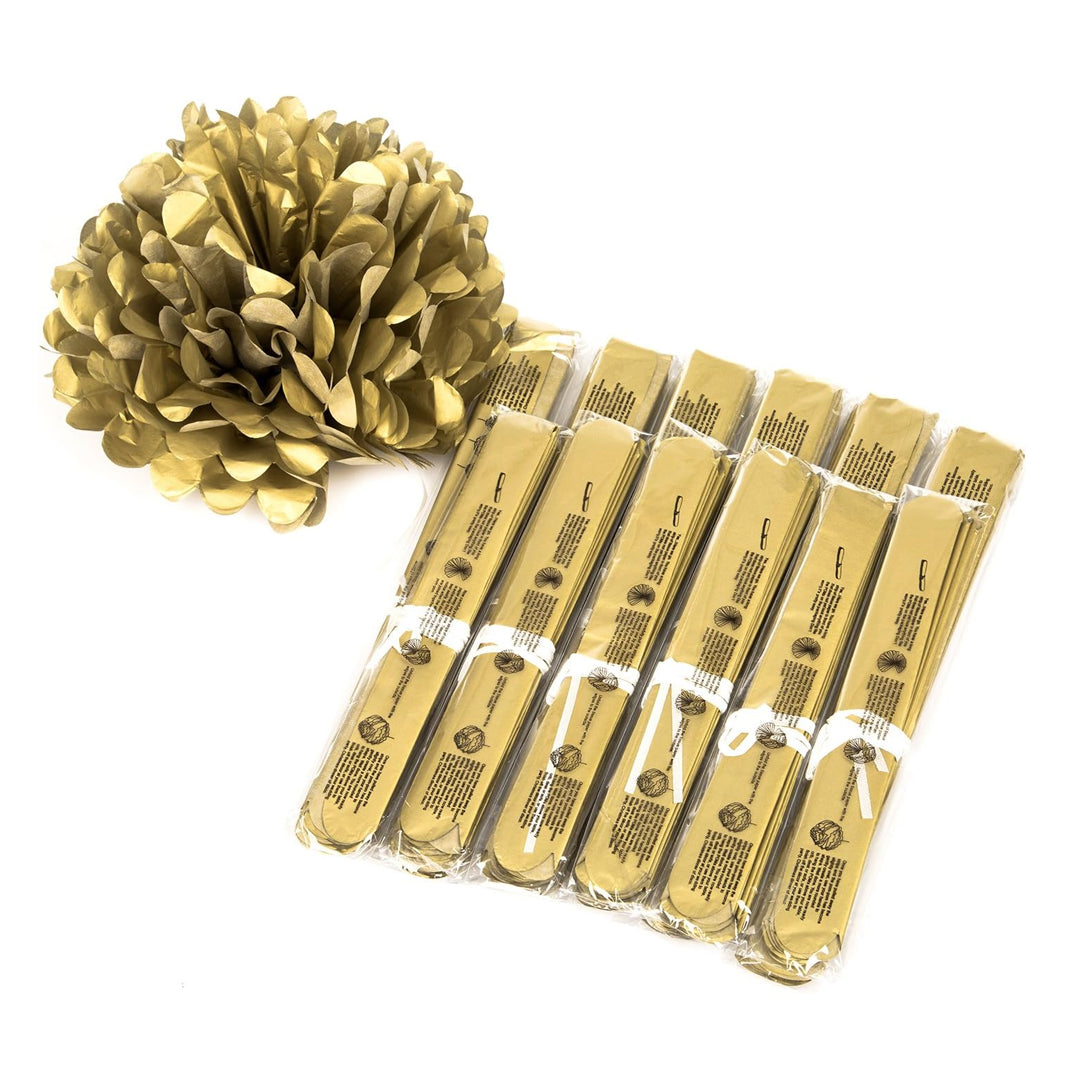Fluffy Paper Decoration Golden / Paper Flowers - DIY - 1PC