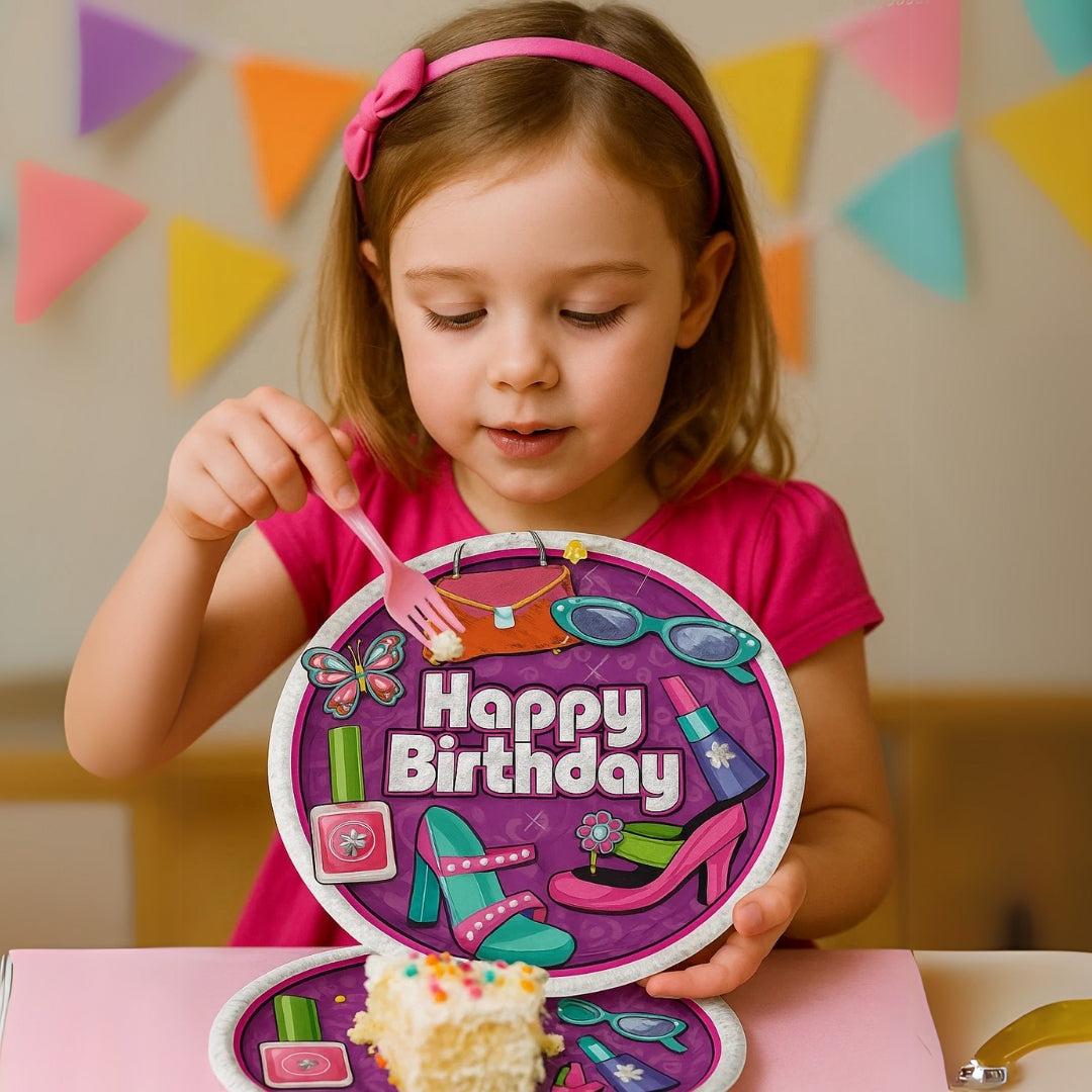 Make up Glitz and Glamour Theme Party Paper Plates - 9 inches - 8PC