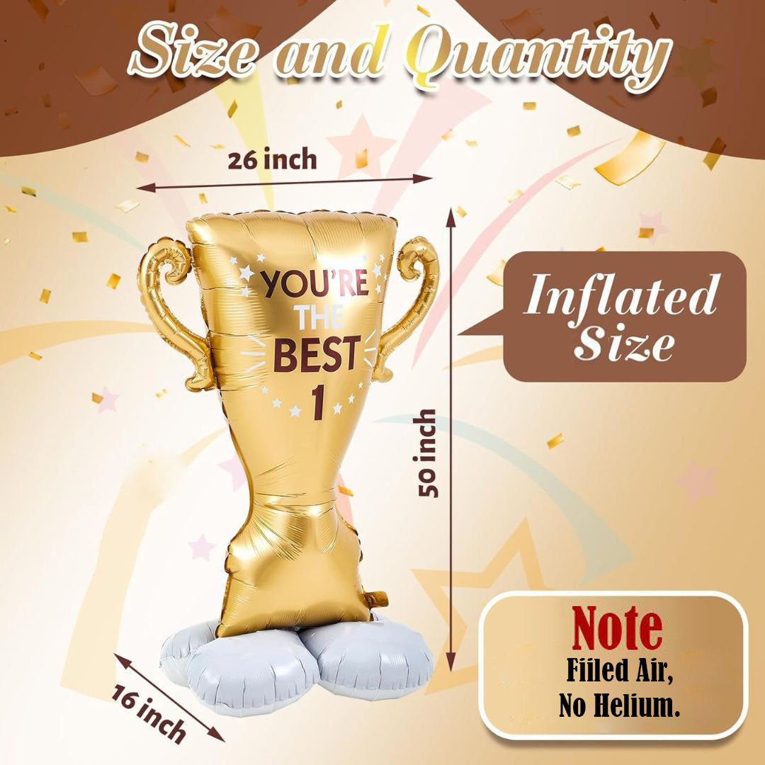 You're the Best Trophy Shaped XL Airloonz Balloon - Air Filled - 50 inches- 1PC