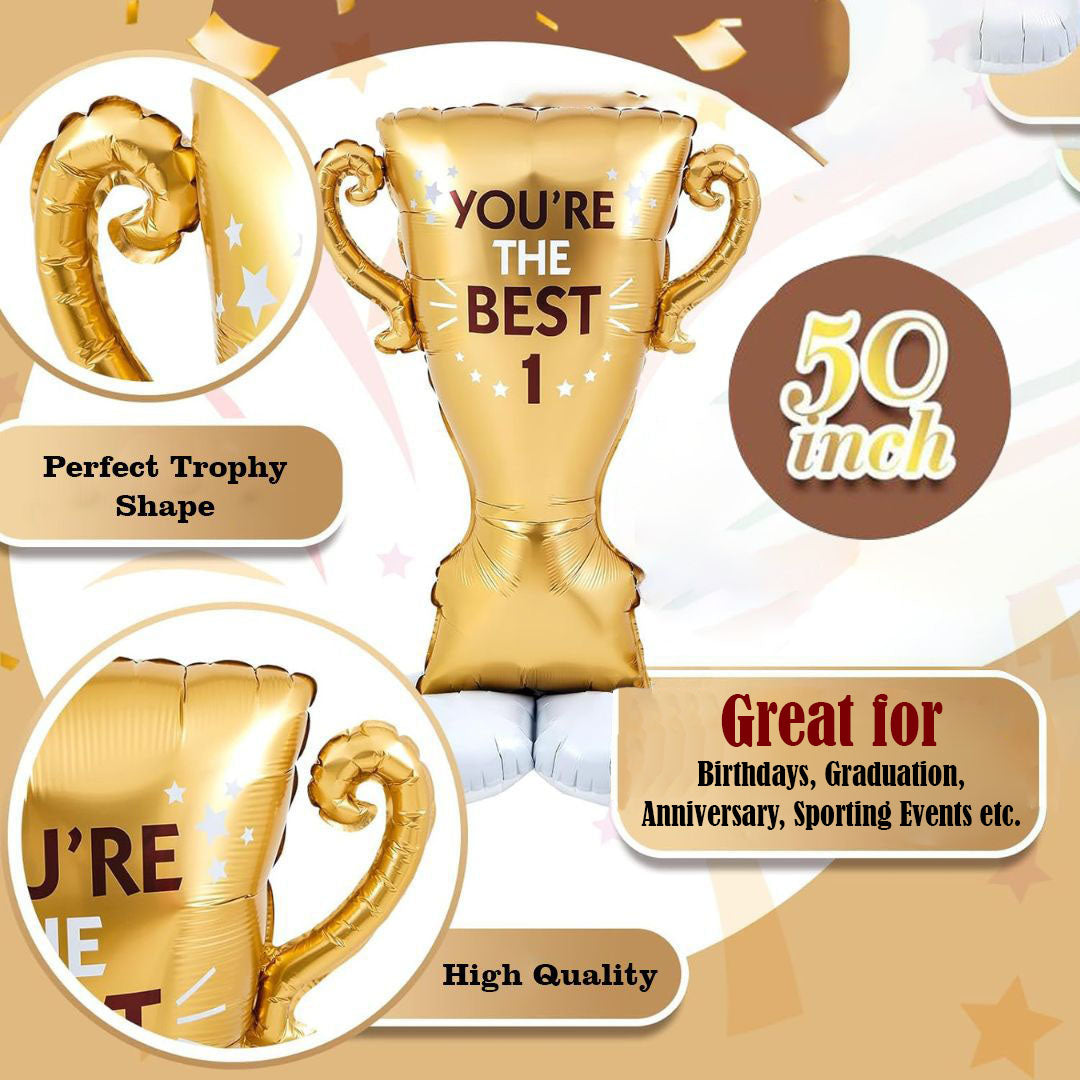 You're the Best Trophy Shaped XL Airloonz Balloon - Air Filled - 50 inches- 1PC