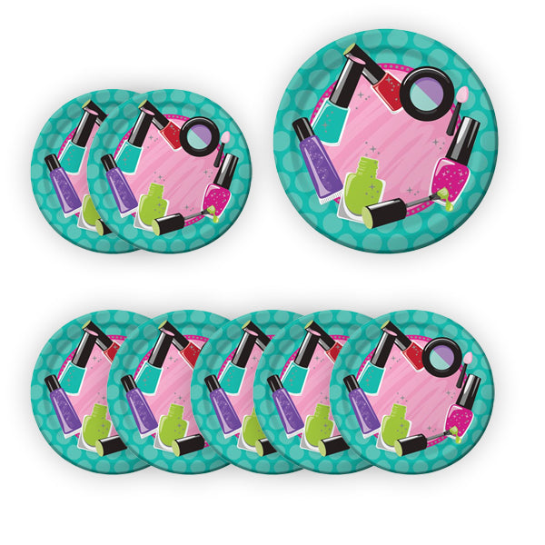 Glitzy Girl Theme Party Cake/Starter Plates - 7 inches - 8PC