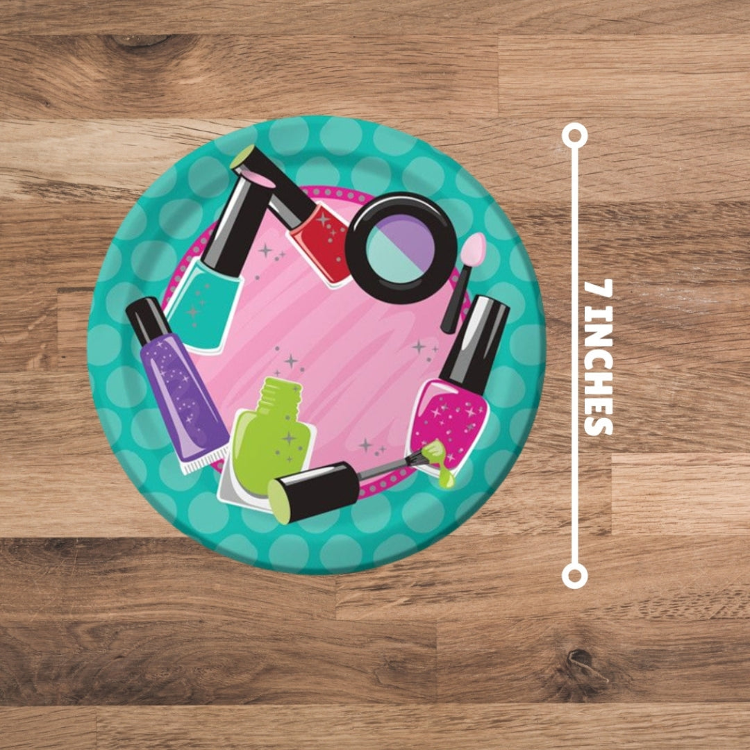 Glitzy Girl Theme Party Cake/Starter Plates - 7 inches - 8PC