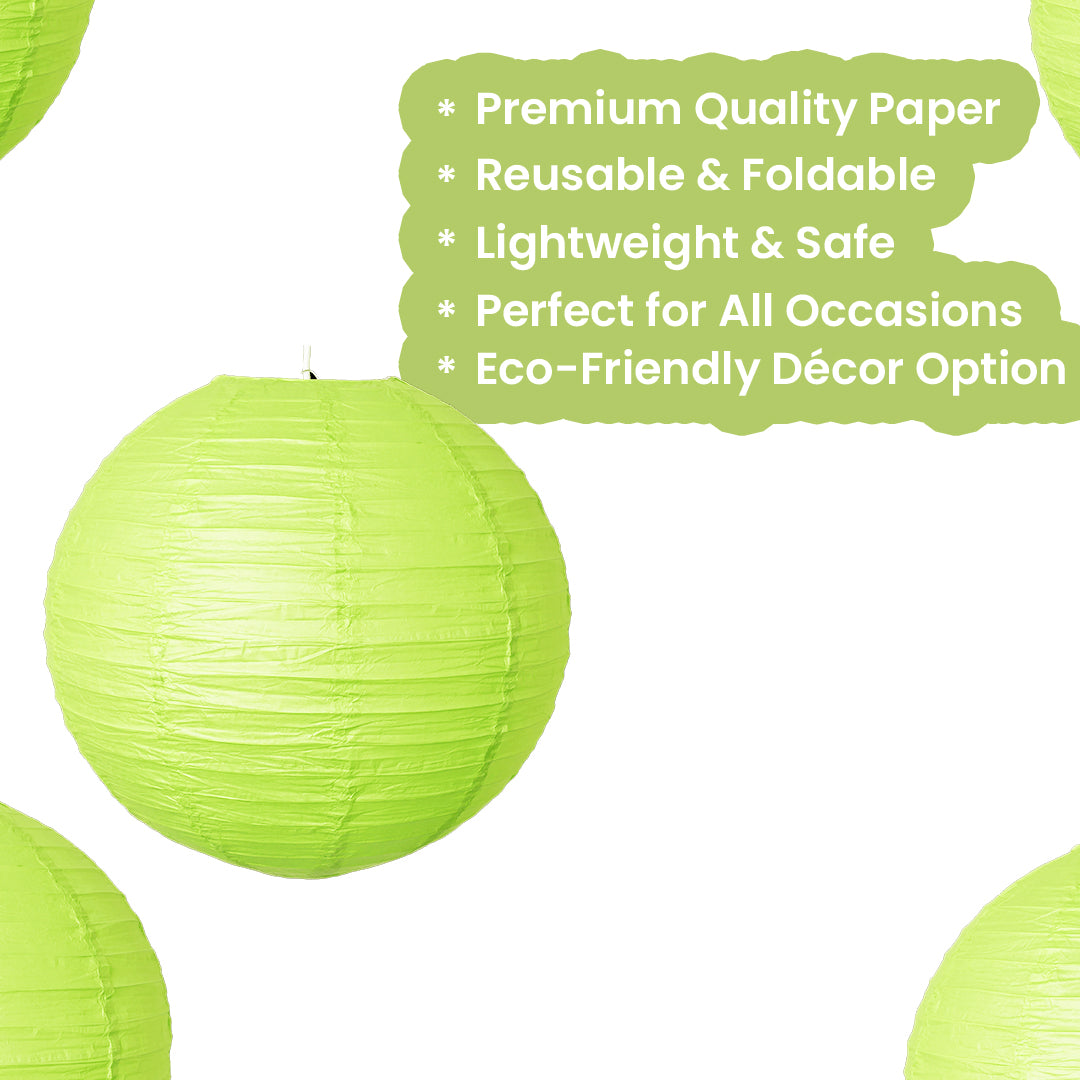 Light Green Round Paper Lantern - 10 Inches - 1PC
