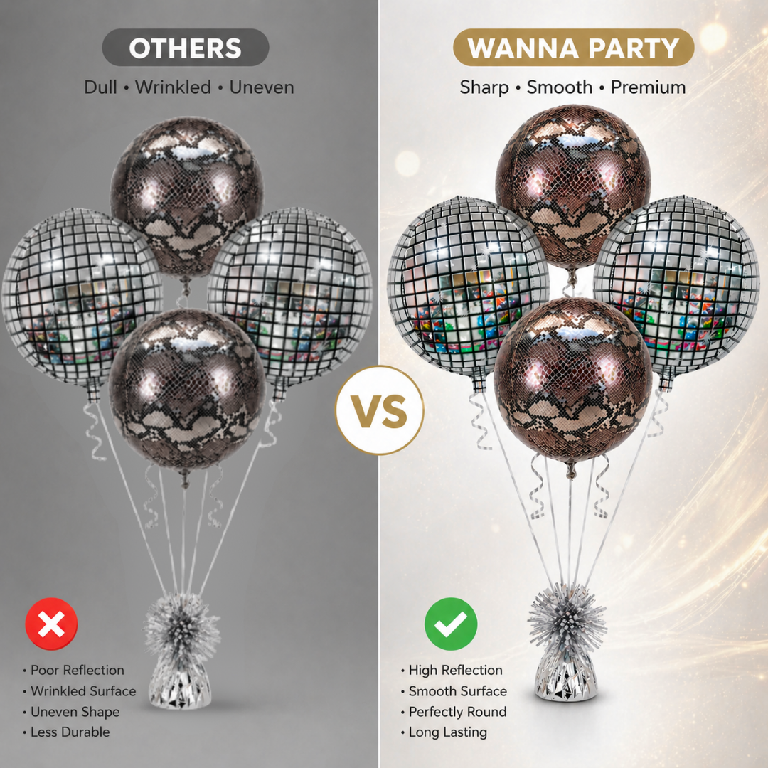 Jungle Disco Balloon Bouquet Set of 4PC | Helium Filled & Delivers Inflated