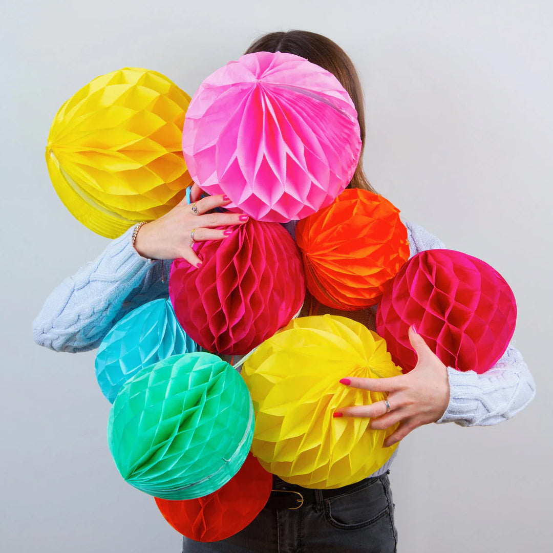 Light Blue Honeycomb Ball for Hanging Decor - 10 inches - 1PC