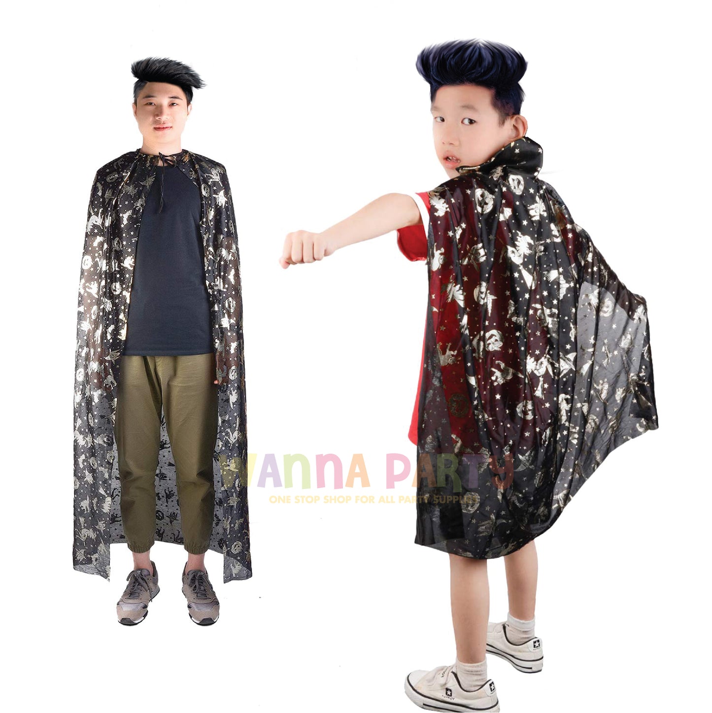 Halloween Cape Silver for Kids