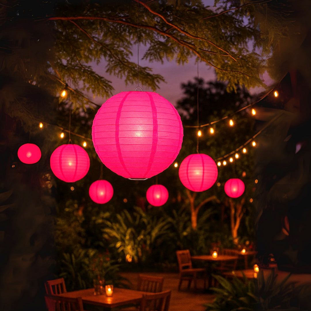 Fuchsia Round Paper Lantern - 12 Inches - 1PC