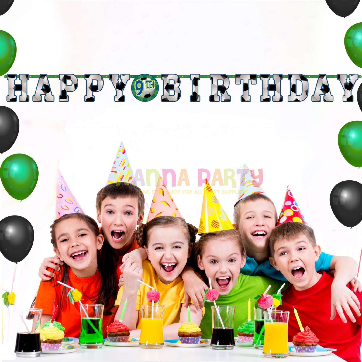 Soccer/Football Theme Birthday Letter Banner Jumbo - 10FT - 1PC