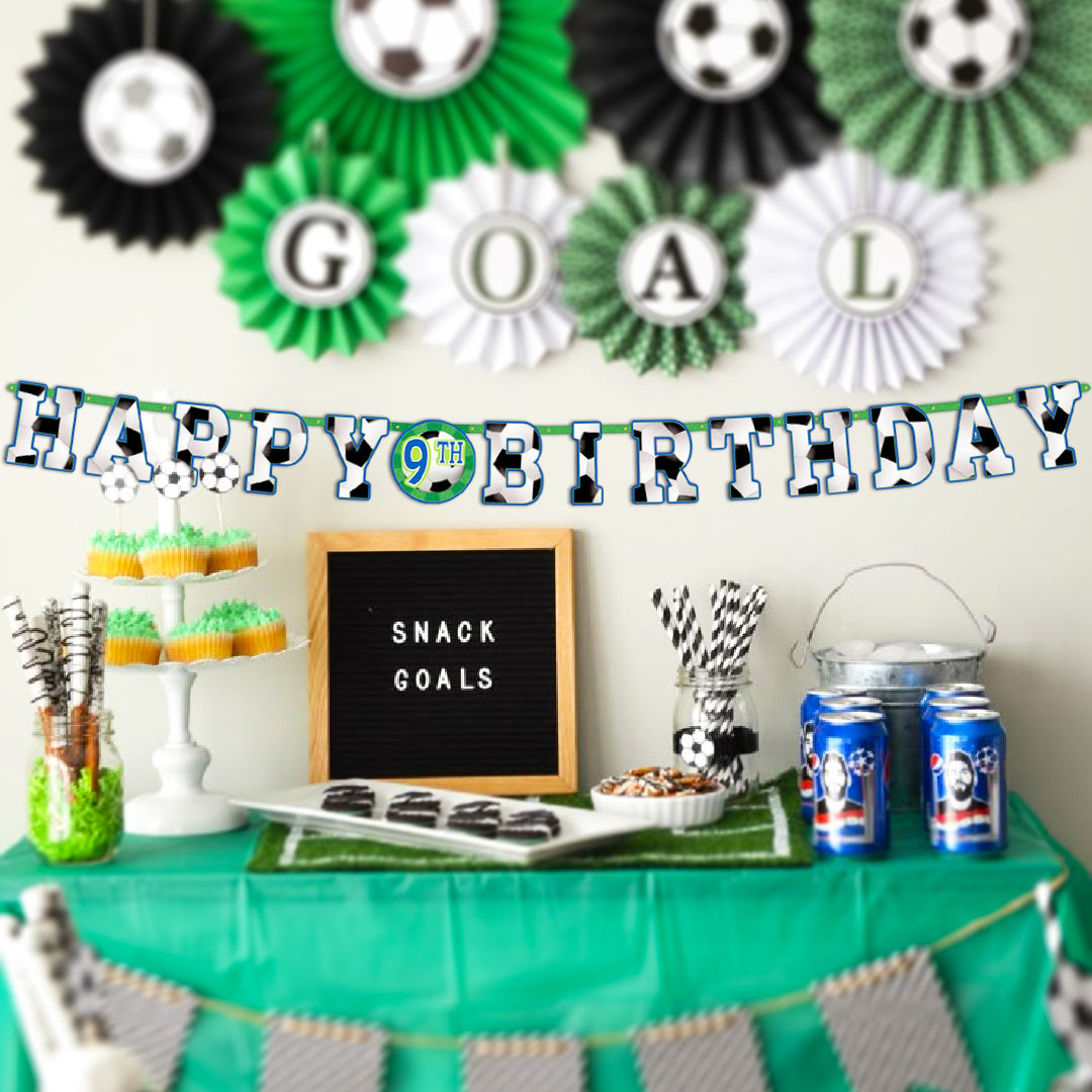 Soccer/Football Theme Birthday Letter Banner Jumbo - 10FT - 1PC