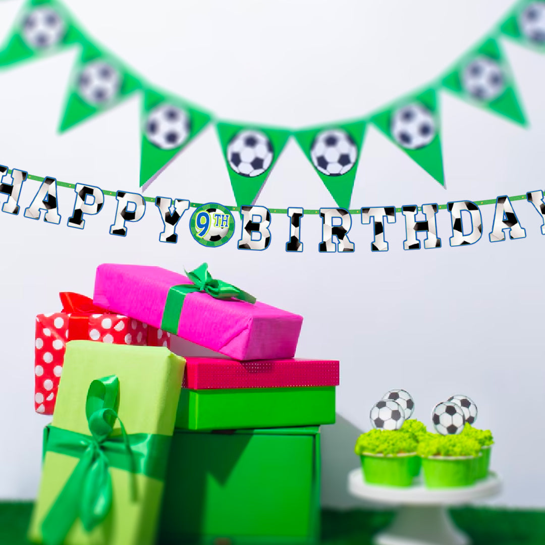 Soccer/Football Theme Birthday Letter Banner Jumbo - 10FT - 1PC