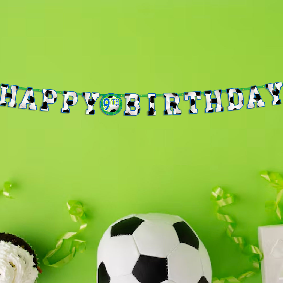 Soccer/Football Theme Birthday Letter Banner Jumbo - 10FT - 1PC