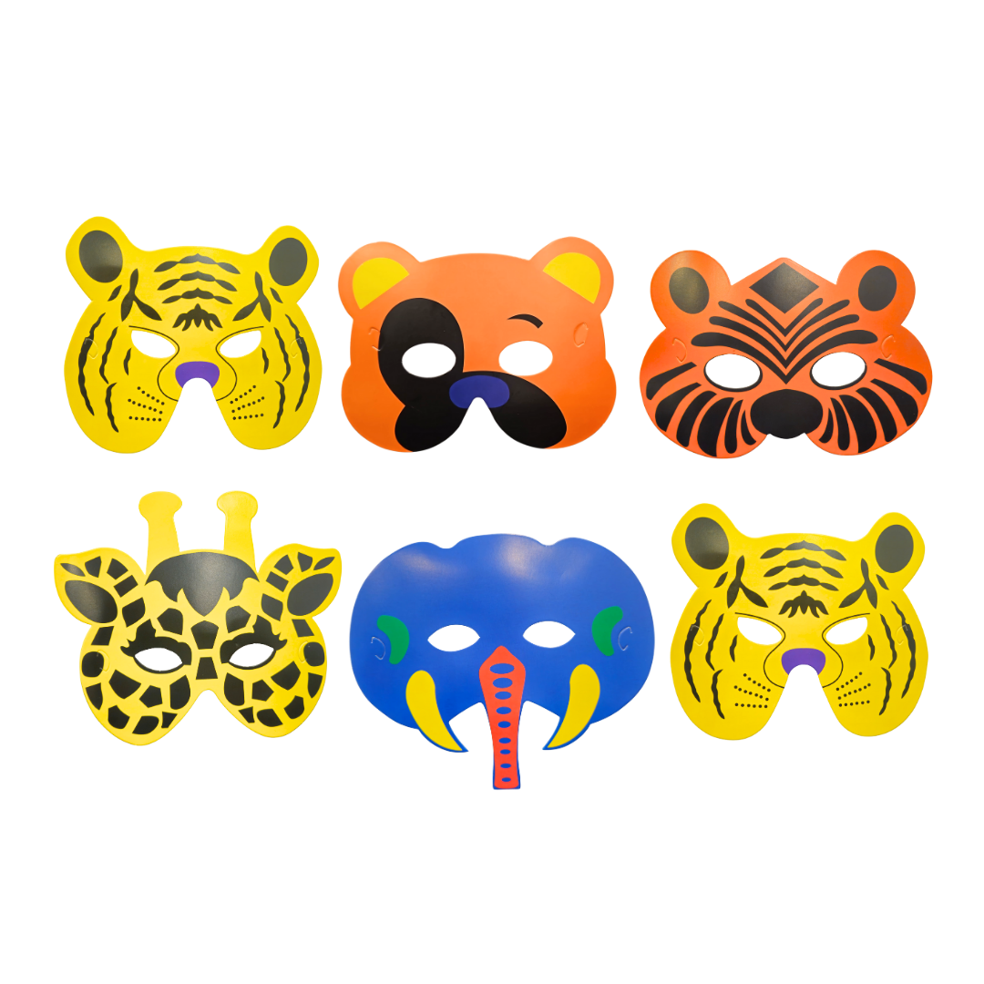 Jungle Theme Animal Paper Eye Masks - 6PC