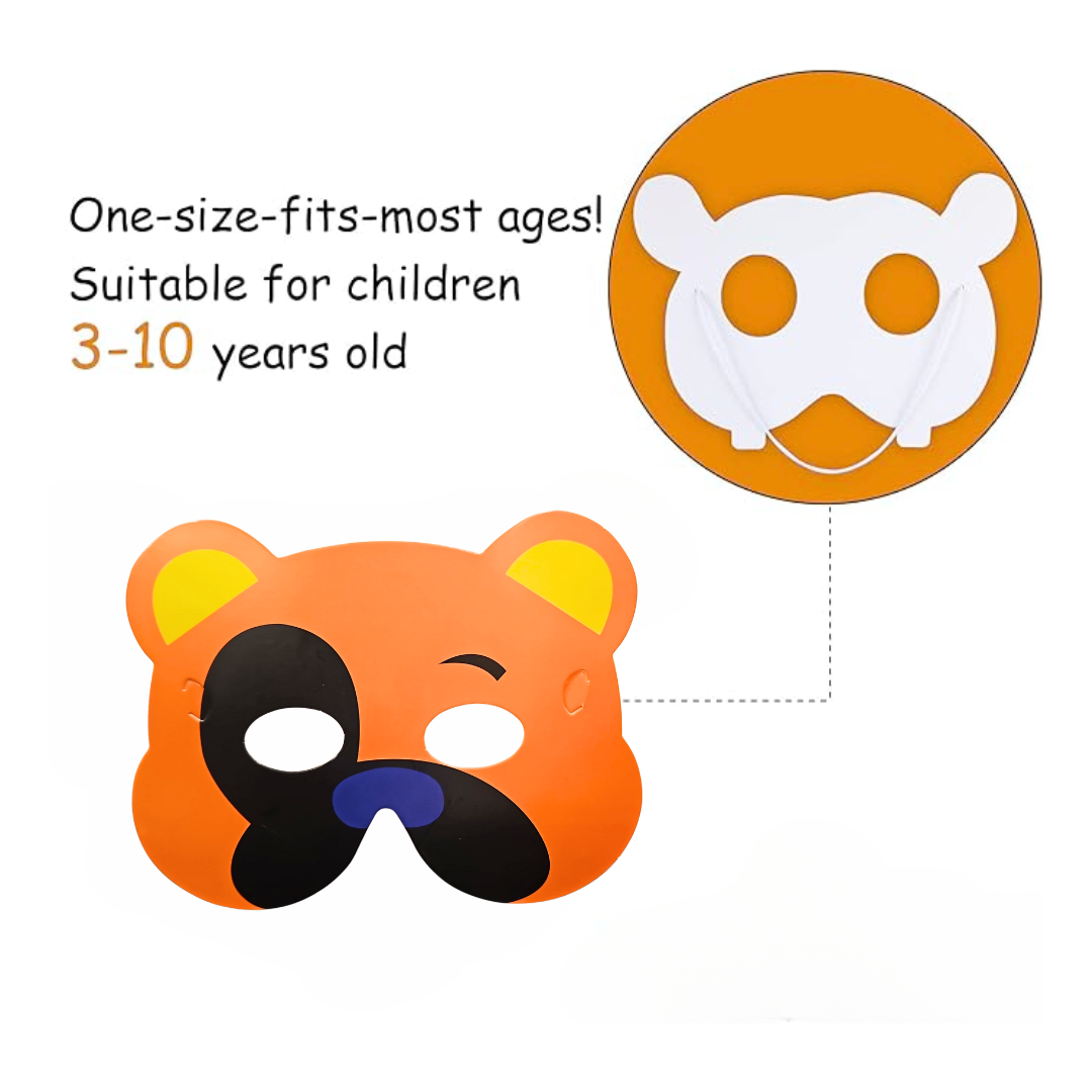 Jungle Theme Animal Paper Eye Masks - 6PC
