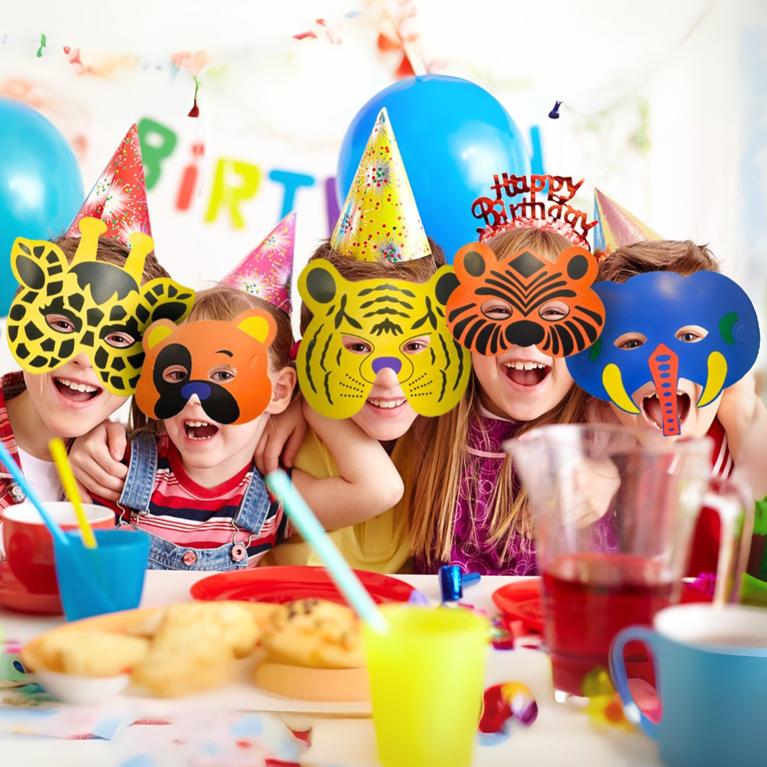 Jungle Theme Animal Paper Eye Masks - 6PC