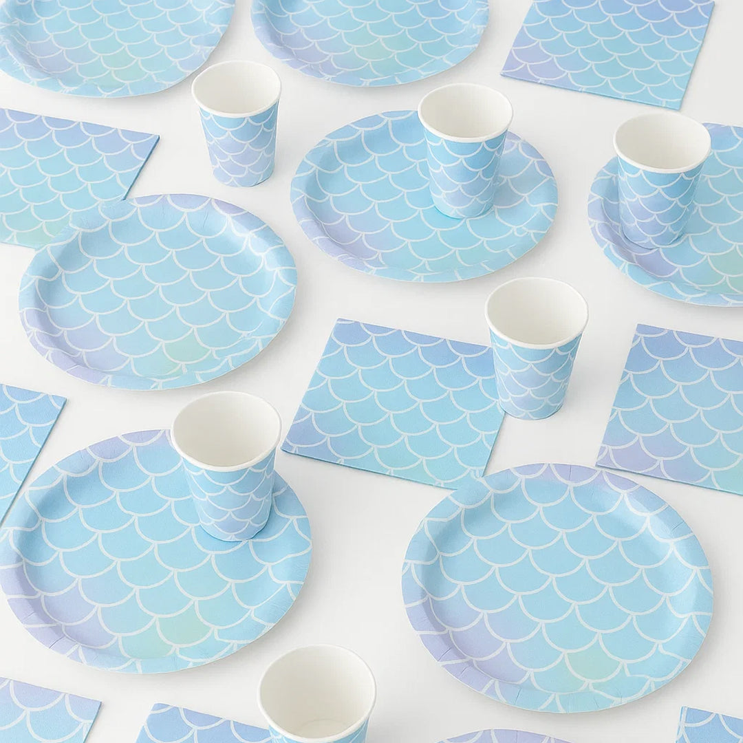 Mermaid Themed Birthday Decor Tableware Set - 36PC - Upto 10 Pax