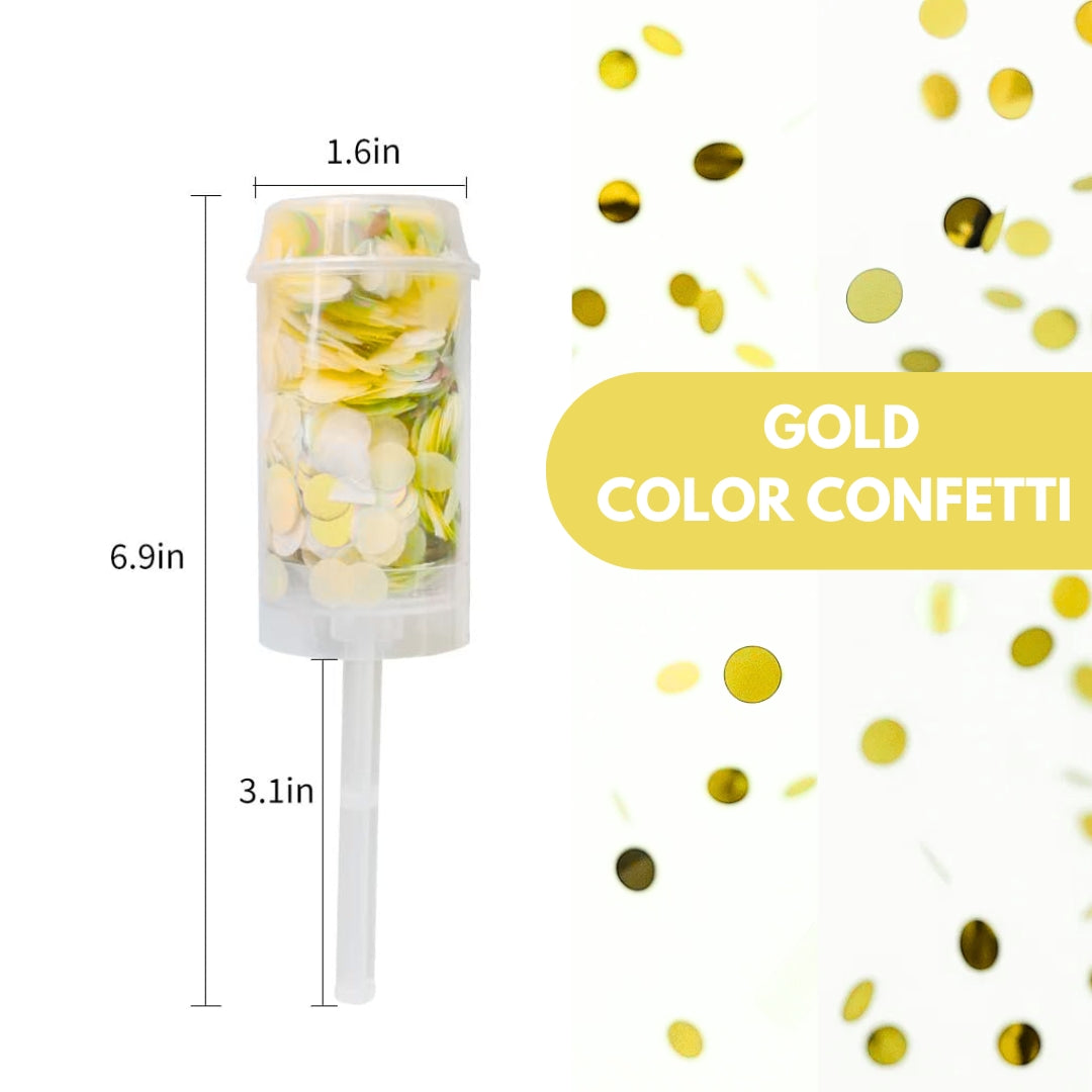 Mini Pocket Confetti Popper Gold for Surprise Celebrations with Manual Push - 1PC