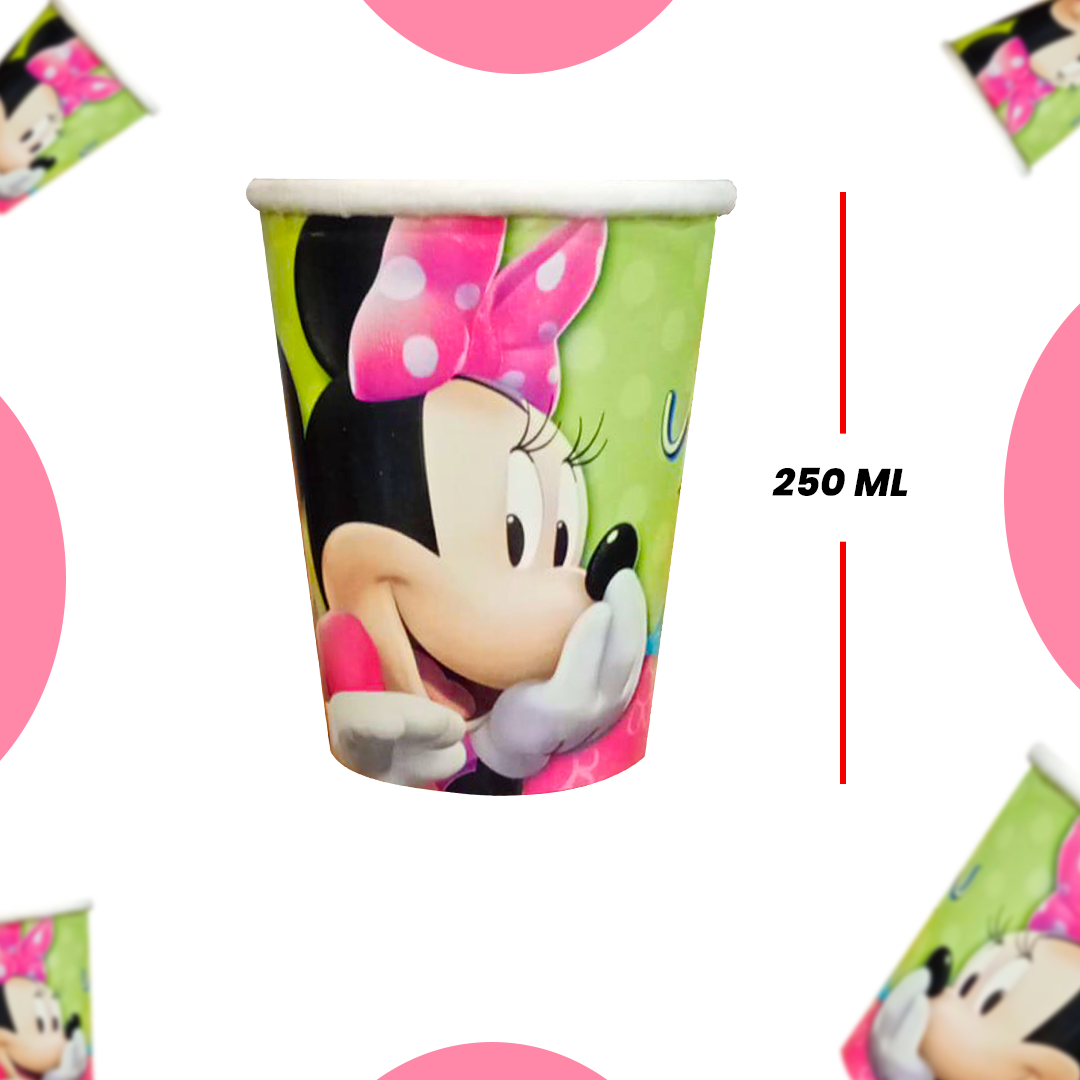 Minnie Mouse Printed Party Paper Cups - 260ml - 8PC