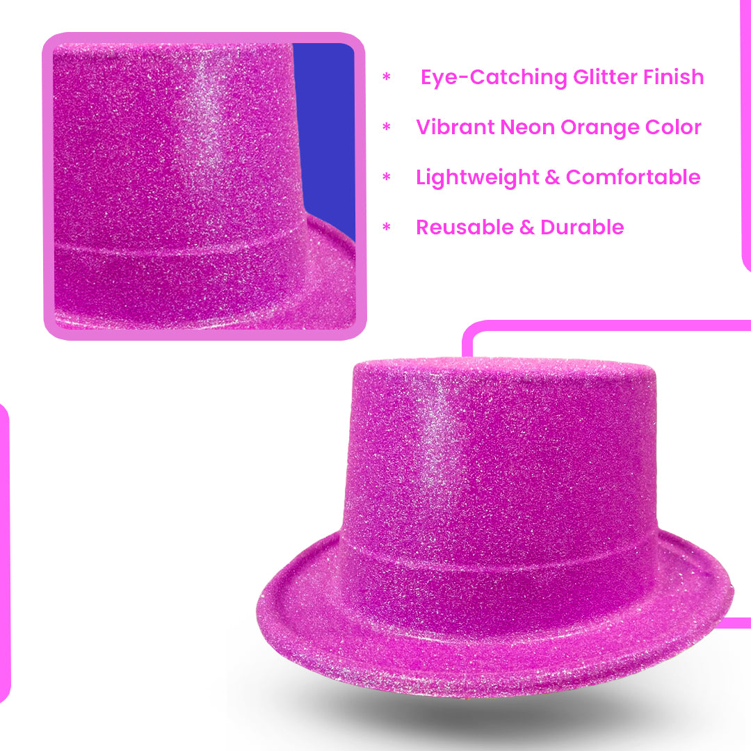 Neon Purple Glitter Hat for Adults - 1PC