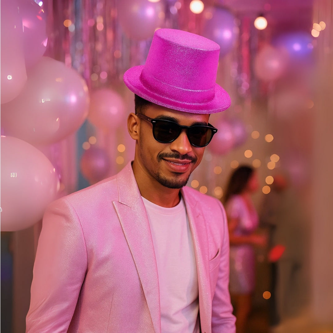 Neon Purple Glitter Hat for Adults - 1PC