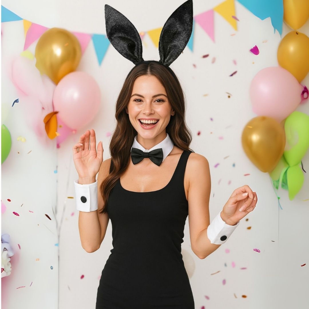 Notty Bunny Ears with Necktie & Tail Set - Set of 4