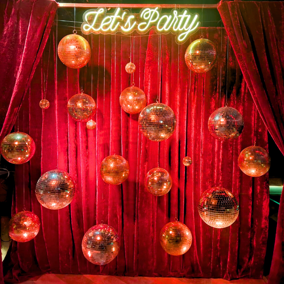 Lets Party Disco ball Set up