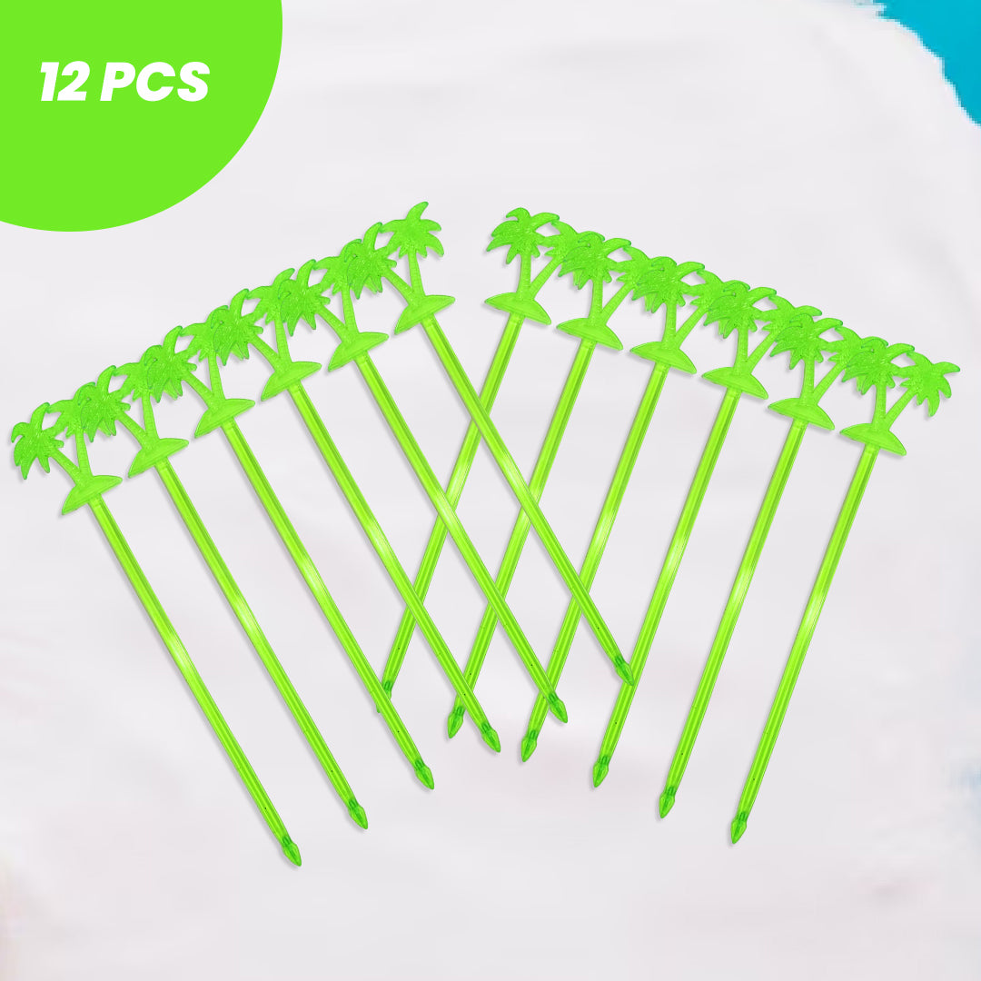 Palm Tree Green Stirrers - 12PC