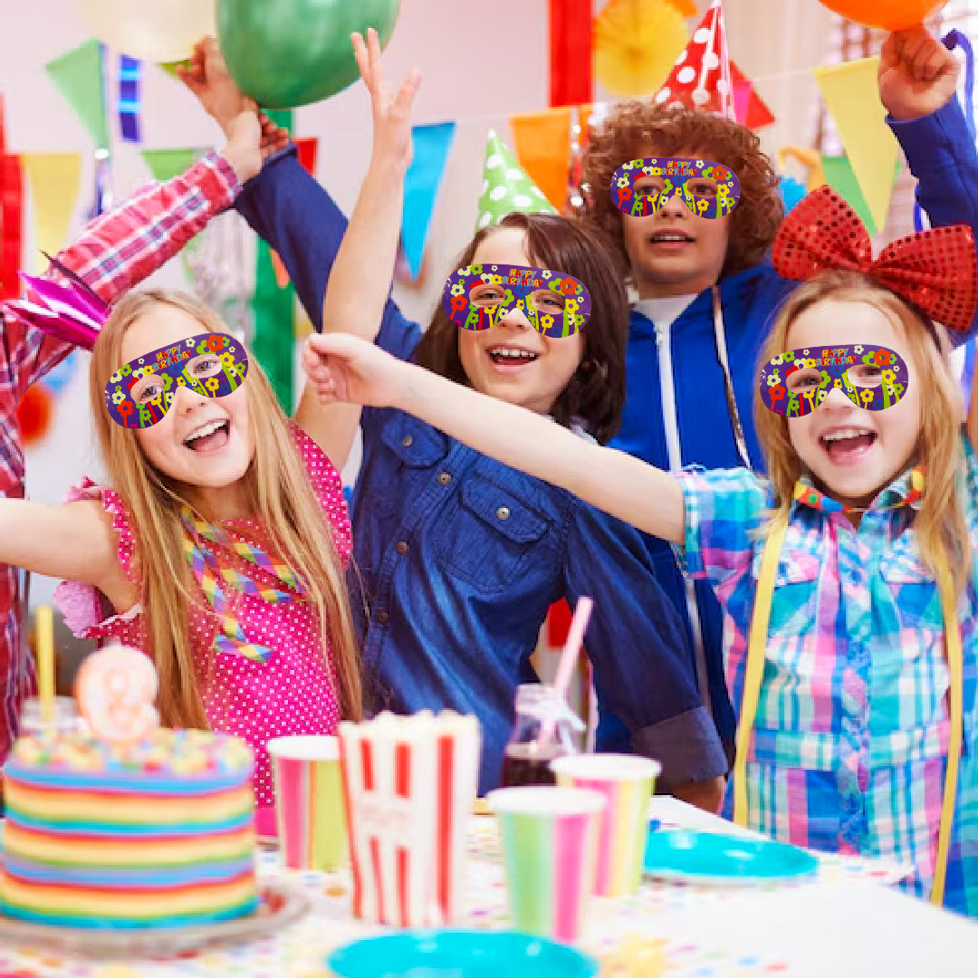 Happy Birthday Paper Eye Mask for Kids - 10PC