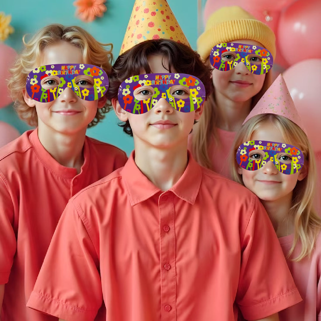 Happy Birthday Paper Eye Mask for Kids - 10PC