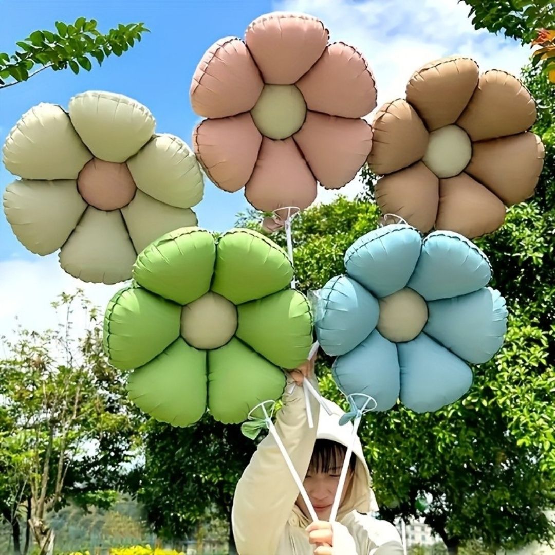 Pastel Pink Flower Shaped Balloon - Air Filled Only - 24 inches - 1PC