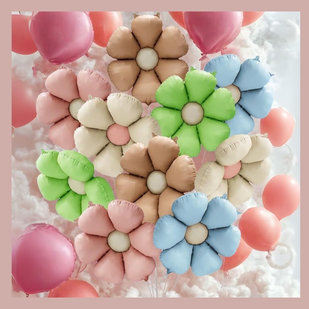 Pastel Pink Flower Shaped Balloon - Air Filled Only - 24 inches - 1PC