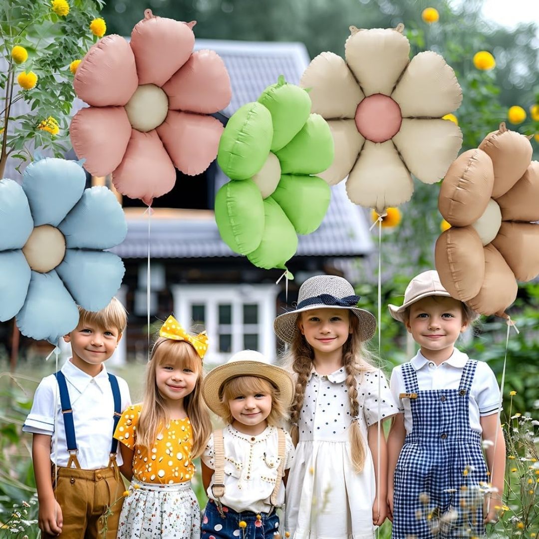 Sand White Flower Shaped Balloon - Air Filled Only - 24 inches - 1PC