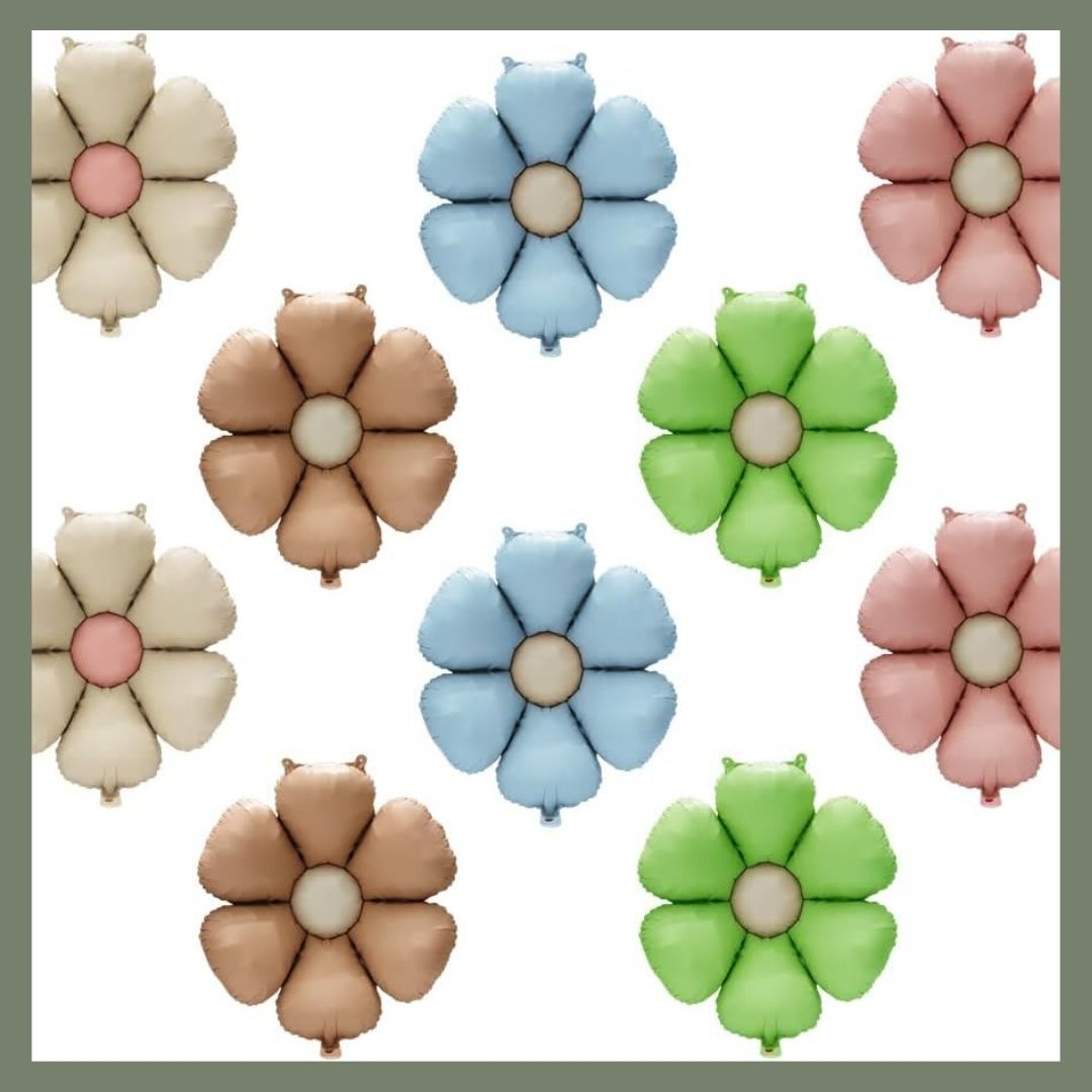 Sand White Flower Shaped Balloon - Air Filled Only - 24 inches - 1PC
